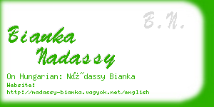 bianka nadassy business card